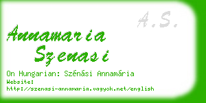 annamaria szenasi business card
